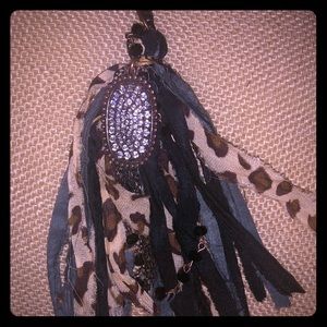 Cheetah/Beaded Keychain